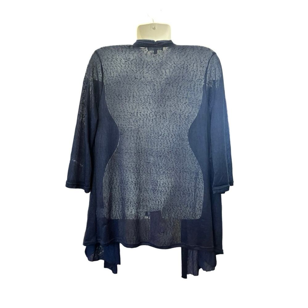 Slinky Brand Women's Navy Open Front Lightweight Sweater Cardigan | Size Small - Picture 2 of 12